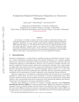 A quantum-classical performance separation in nonconvex optimization