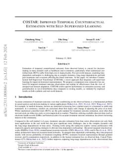 COSTAR: Improved Temporal Counterfactual Estimation with Self-Supervised
  Learning