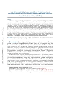Data-Driven Model Selections of Second-Order Particle Dynamics via
  Integrating Gaussian Processes with Low-Dimensional Interacting Structures