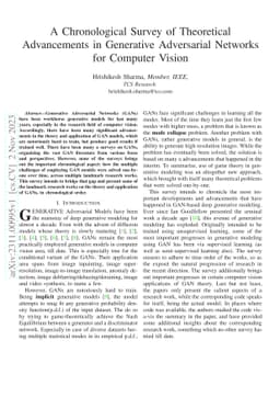 A Chronological Survey of Theoretical Advancements in Generative
  Adversarial Networks for Computer Vision