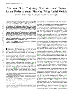 Minimum Snap Trajectory Generation and Control for an Under-actuated
  Flapping Wing Aerial Vehicle