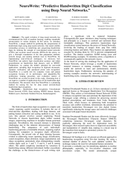 NeuroWrite: Predictive Handwritten Digit Classification using Deep
  Neural Networks