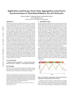 Application and Energy-Aware Data Aggregation using Vector
  Synchronization in Distributed Battery-less IoT Networks