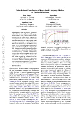 Noise-Robust Fine-Tuning of Pretrained Language Models via External
  Guidance