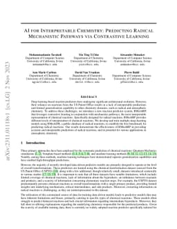 AI for Interpretable Chemistry: Predicting Radical Mechanistic Pathways
  via Contrastive Learning