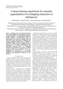 A deep learning experiment for semantic segmentation of overlapping
  characters in palimpsests