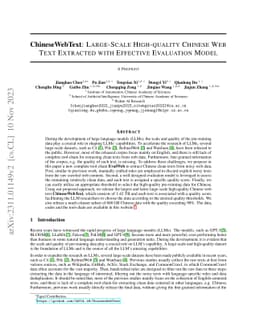 ChineseWebText: Large-scale High-quality Chinese Web Text Extracted with
  Effective Evaluation Model