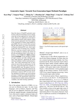 Generative Input: Towards Next-Generation Input Methods Paradigm