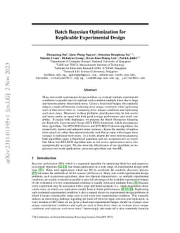 Batch Bayesian Optimization for Replicable Experimental Design