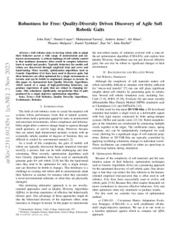 Robustness for Free: Quality-Diversity Driven Discovery of Agile Soft
  Robotic Gaits