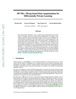 DP-Mix: Mixup-based Data Augmentation for Differentially Private
  Learning