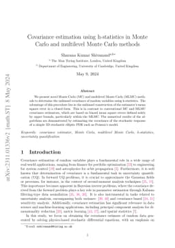 Covariance estimation using h-statistics in Monte Carlo and multilevel
  Monte Carlo methods