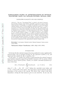 Normalizing flows as approximations of optimal transport maps via
  linear-control neural ODEs