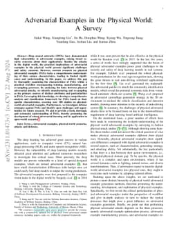 Adversarial Examples in the Physical World: A Survey