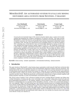 MineSegSAT: An automated system to evaluate mining disturbed area
  extents from Sentinel-2 imagery