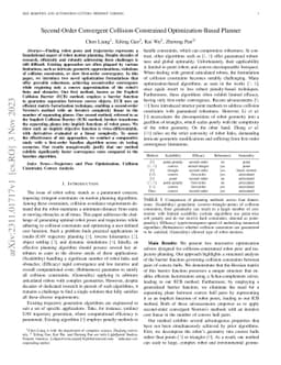 Second-Order Convergent Collision-Constrained Optimization-Based Planner