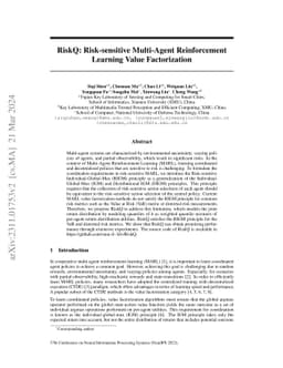 RiskQ: Risk-sensitive Multi-Agent Reinforcement Learning Value
  Factorization
