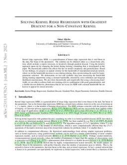 Changing the Kernel During Training Leads to Double Descent in Kernel Regression