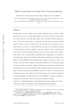 Efficient Generalized Low-Rank Tensor Contextual Bandits