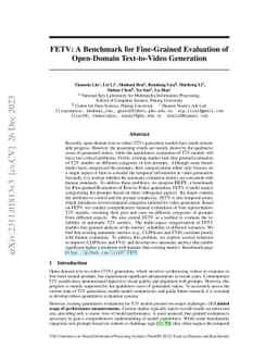FETV: A Benchmark for Fine-Grained Evaluation of Open-Domain
  Text-to-Video Generation