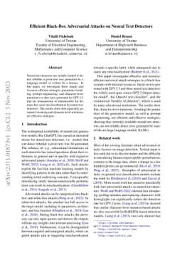 Efficient Black-Box Adversarial Attacks on Neural Text Detectors