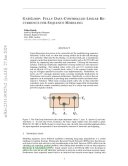 GateLoop: Fully Data-Controlled Linear Recurrence for Sequence Modeling