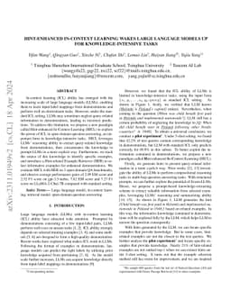 Hint-enhanced In-Context Learning wakes Large Language Models up for
  knowledge-intensive tasks