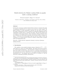 Model selection for Markov random fields on graphs under a mixing
  condition