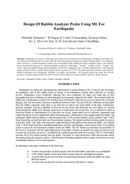 Design Of Rubble Analyzer Probe Using ML For Earthquake