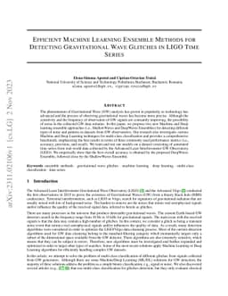 Efficient Machine Learning Ensemble Methods for Detecting Gravitational
  Wave Glitches in LIGO Time Series