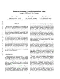 Enhancing Monocular Height Estimation from Aerial Images with
  Street-view Images