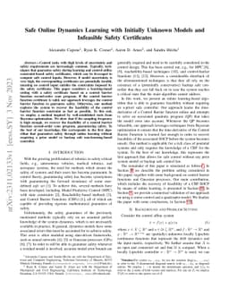 Safe Online Dynamics Learning with Initially Unknown Models and
  Infeasible Safety Certificates
