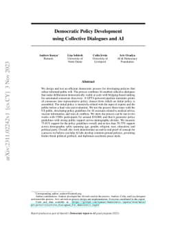 Democratic Policy Development using Collective Dialogues and AI