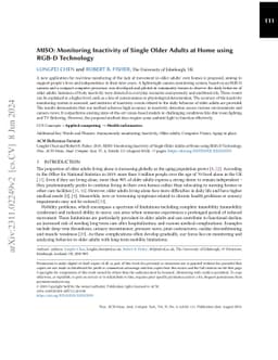 MISO: Monitoring Inactivity of Single Older Adults at Home using RGB-D
  Technology