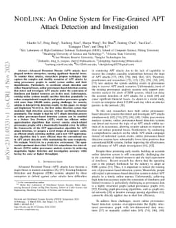 NODLINK: An Online System for Fine-Grained APT Attack Detection and
  Investigation