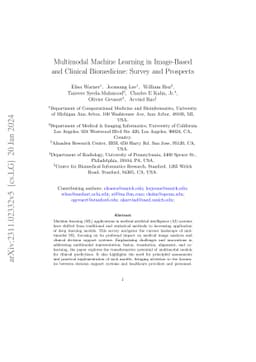 Multimodal Machine Learning in Image-Based and Clinical Biomedicine:
  Survey and Prospects
