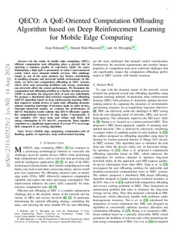 QOCO: A QoE-Oriented Computation Offloading Algorithm based on Deep
  Reinforcement Learning for Mobile Edge Computing