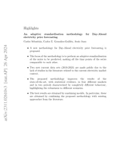 An adaptive standardisation methodology for Day-Ahead electricity price
  forecasting