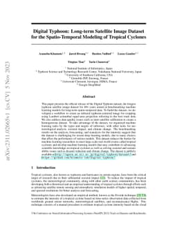 Digital Typhoon: Long-term Satellite Image Dataset for the
  Spatio-Temporal Modeling of Tropical Cyclones
