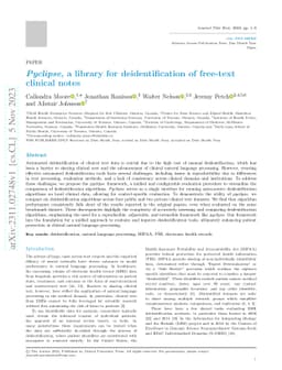 Pyclipse, a library for deidentification of free-text clinical notes