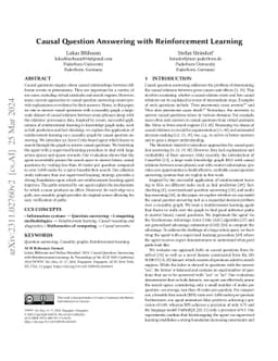 Causal Question Answering with Reinforcement Learning