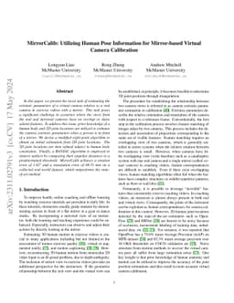 MirrorCalib: Utilizing Human Pose Information for Mirror-based Virtual
  Camera Calibration