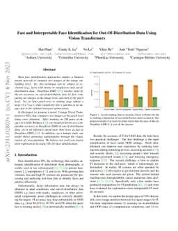 Fast and Interpretable Face Identification for Out-Of-Distribution Data
  Using Vision Transformers