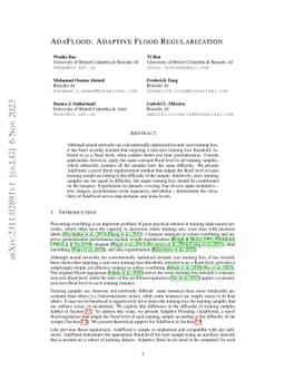 AdaFlood: Adaptive Flood Regularization