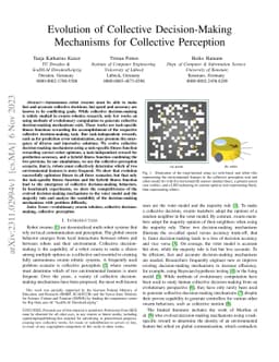 Evolution of Collective Decision-Making Mechanisms for Collective
  Perception