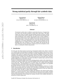 Strong statistical parity through fair synthetic data
