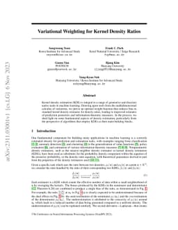 Variational Weighting for Kernel Density Ratios
