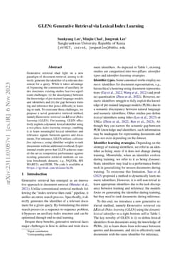 GLEN: Generative Retrieval via Lexical Index Learning