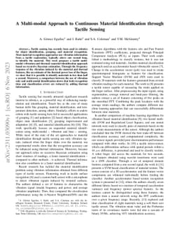 A multi-modal approach to continuous material identification through
  tactile sensing
