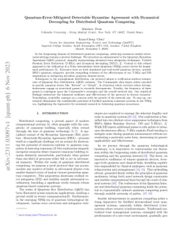 Quantum-Error-Mitigated Detectable Byzantine Agreement with Dynamical
  Decoupling for Distributed Quantum Computing